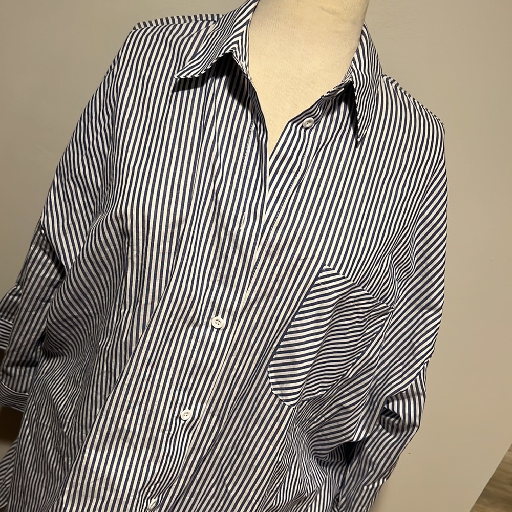 Striped Plus Size Button Down - Picture 5 of 5